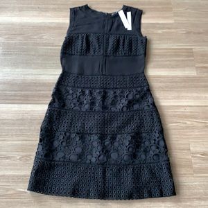 Chelsea and Walker silk & embroidered print sleeveless Crew neck sheath dress